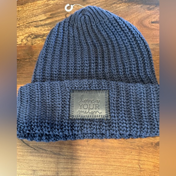 Love Your Melon Other - Love Your Melon Dark Blue Knit Beanie